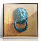 Art deco poster featuring geometric patterns in silver and black, framed in acrylic, suitable for modern art wall decor.