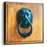 Black and white vintage poster art of a landscape painting on framed canvas, ideal for bedroom decor.