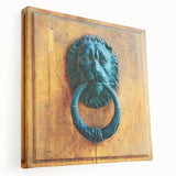 Large stretched canvas featuring a detailed architectural design in muted gray tones, ideal for kitchen wall art.