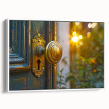 Framed canvas featuring a black and white vintage landscape painting, ideal for bedroom wall art.