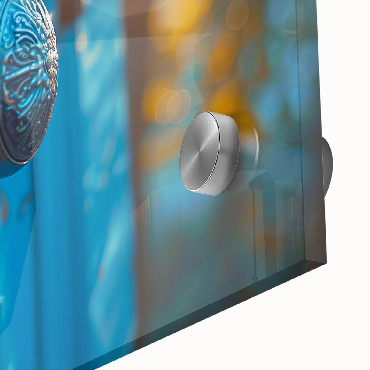 Large abstract wall art in mid-century modernist style, acrylic glass print with vibrant hues, ideal for dining room decor.