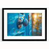 Extra large abstract art print featuring a colorful, textured design on a black framed canvas, ideal for living room decor.