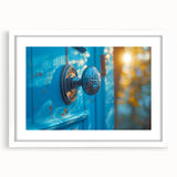 Extra large abstract art print with textured design in neutral tones, framed in white, ideal for living room decor.