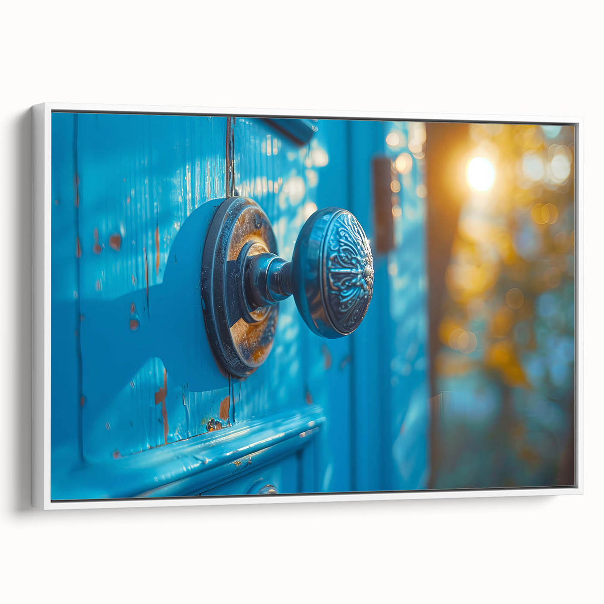 Framed canvas depicting a vintage black and white landscape, ideal for bedroom wall art.