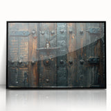 Large abstract wall art in black and white, framed acrylic, featuring mid-century modernist design.