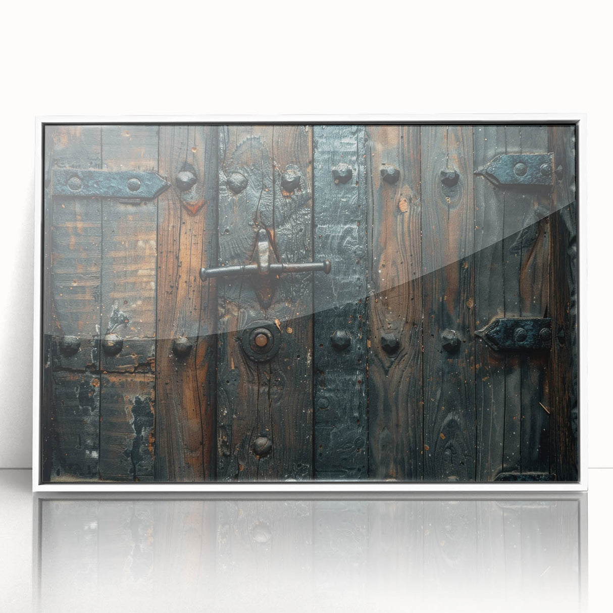 Large acrylic print of mid-century modernist architecture in muted gray and white, ideal for modern art wall decor.