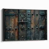 Black and white vintage poster art of a landscape on framed canvas, suitable for bedroom decor.
