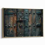 Landscape art painting of a vintage cityscape in muted gold and black hues on a framed canvas, suitable for office decor.