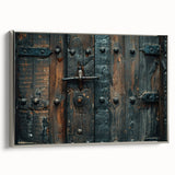 Extra large vintage poster art on framed canvas, featuring colorful abstract design with black accents.
