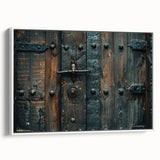 Framed canvas depicting a vintage landscape painting in black and white, ideal for bedroom wall art.