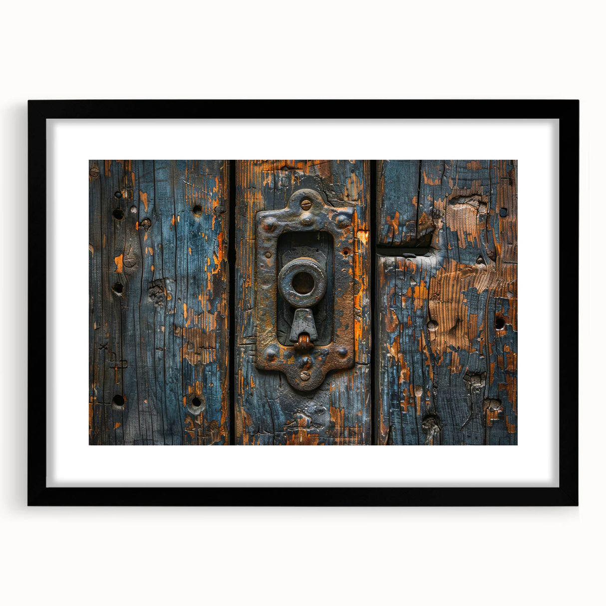 Extra large abstract art print featuring vibrant, colorful textures on a black framed canvas, ideal for living room decor.