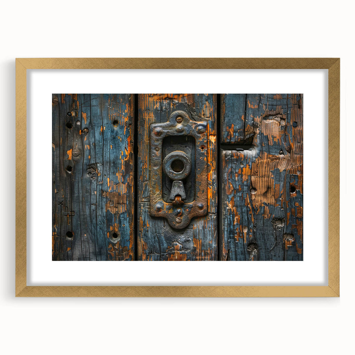 Textured abstract art print in gold and beige tones on a framed canvas, suitable for bedroom decor.
