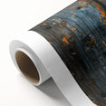 Art deco poster featuring geometric patterns in gold and black on rolled canvas.