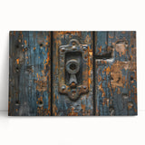 Large black and white architectural design on stretched canvas, ideal for kitchen wall art or bedroom decor.