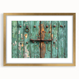 Textured abstract art print in muted gold and cream tones, framed in gold, ideal for bedroom art.