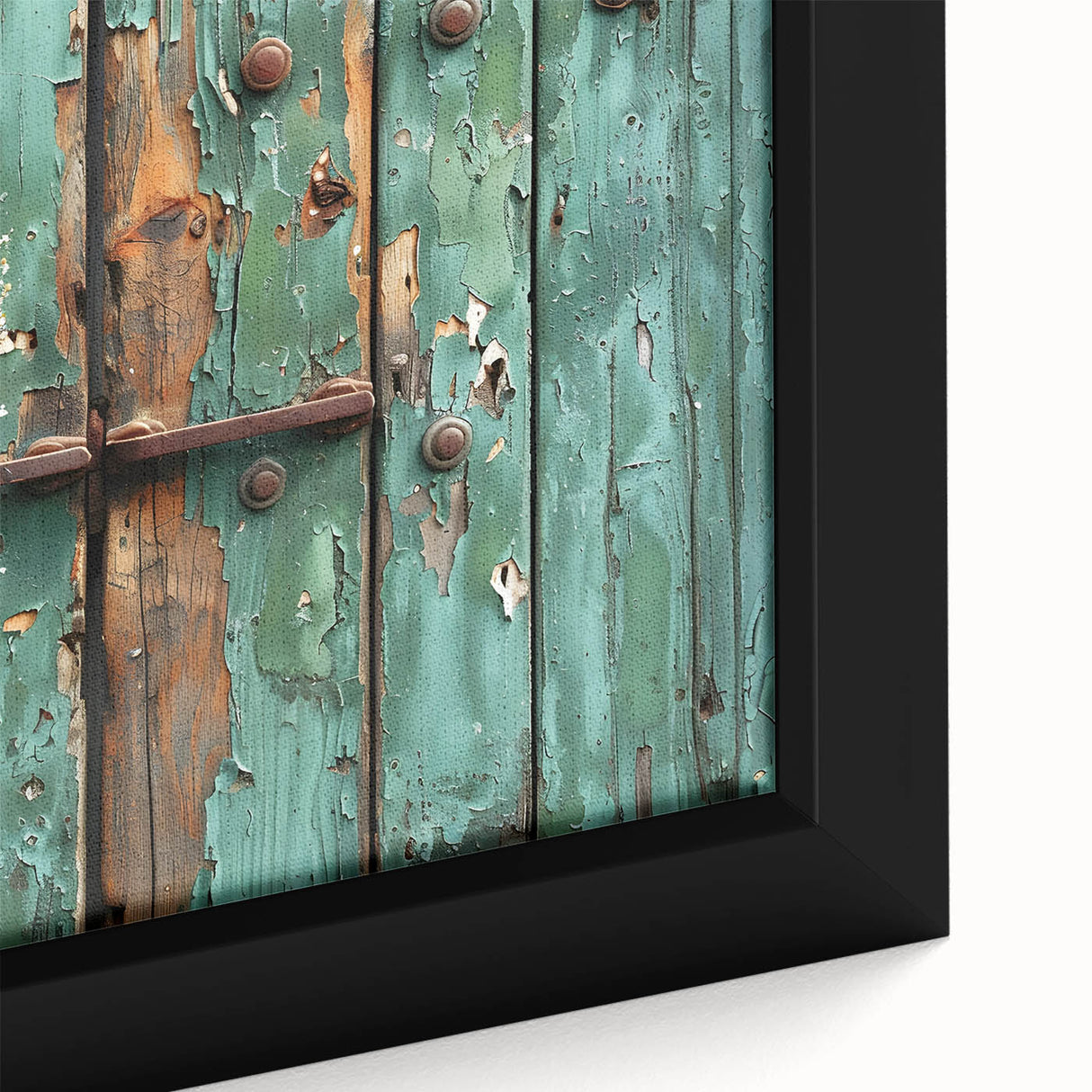 Close-up of black wall art featuring colorful textured abstract design on a large framed canvas, ideal for living room decor.