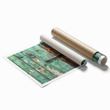 Extra large rolled print featuring a detailed floral design in soft pastel shades, ideal for classy bathroom wall art.