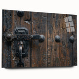 Large abstract wall art on acrylic, featuring swirling blue and gray tones, ideal for bedroom or dining room decor.