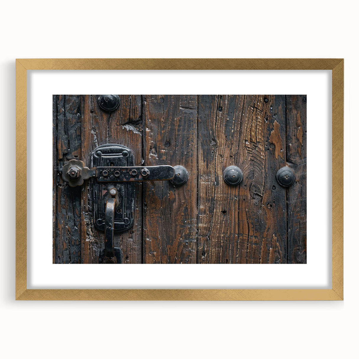 Textured abstract art print in shades of blue and gold on a framed canvas, suitable for bedroom decor.