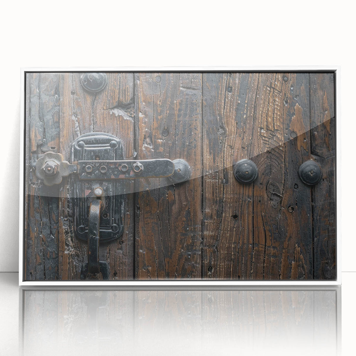 Large art print of a mid-century modernist abstract design in muted shades, framed acrylic, ideal for modern art wall decor.