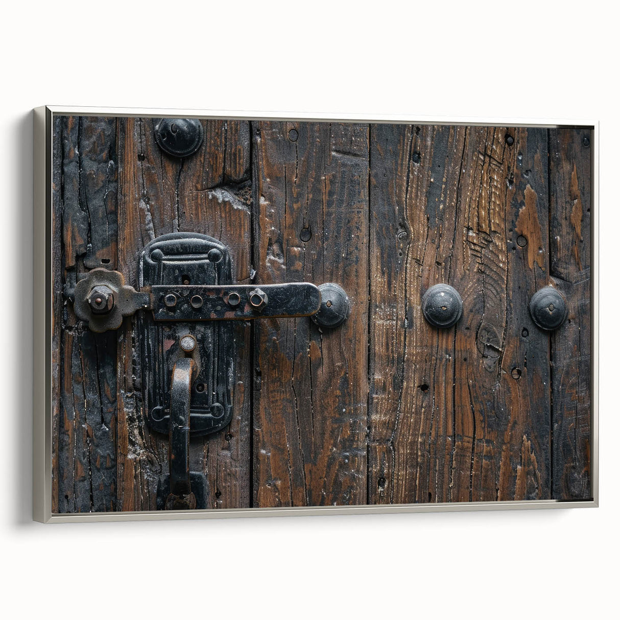 Vintage poster art of an architectural design in black and colorful hues on a framed canvas, ideal for living room decor.