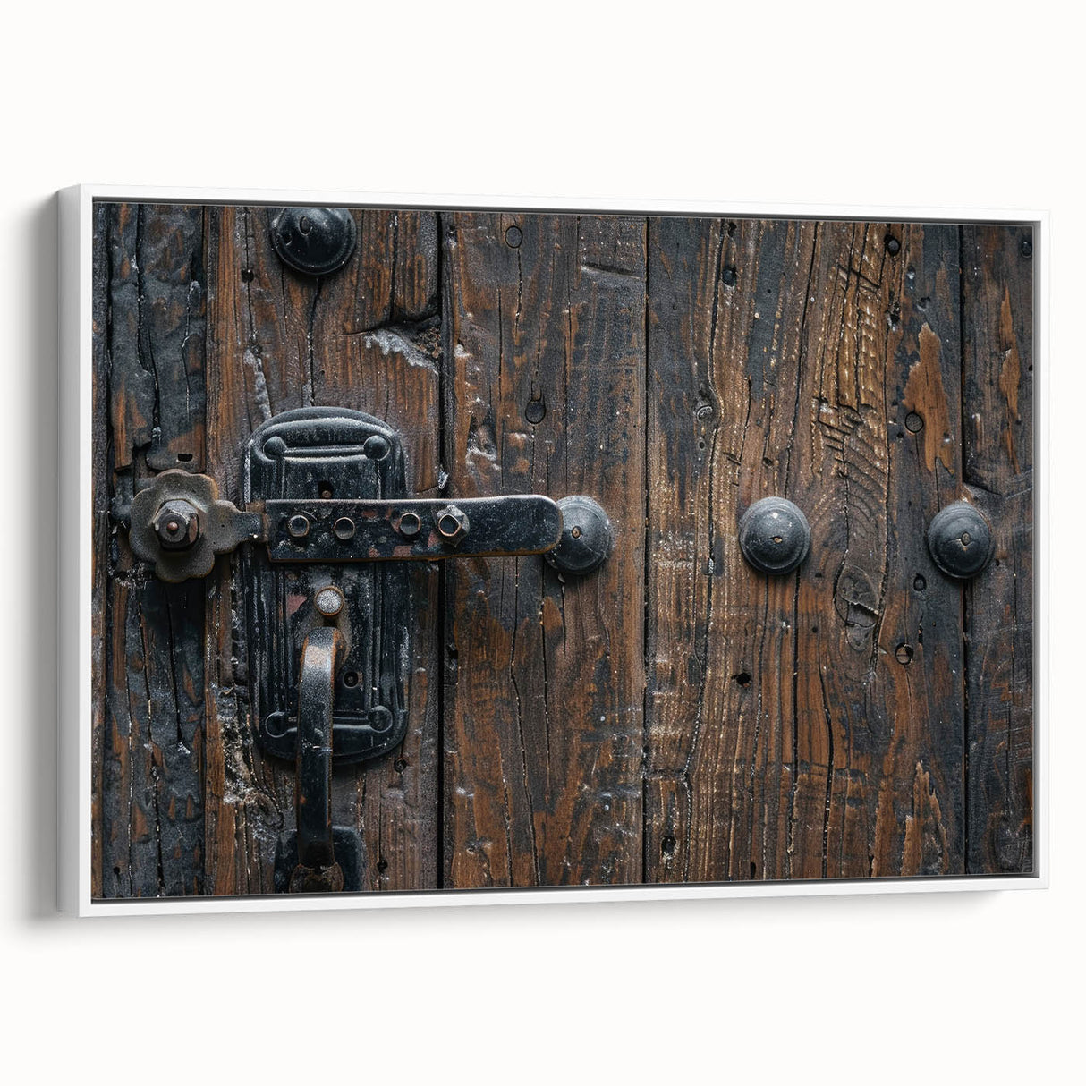 Framed canvas of a black and white vintage landscape painting, ideal for bedroom wall art.
