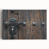 Black and white photograph of intricate architectural designs on a large stretched canvas, suitable for kitchen wall art.