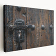 Large stretched canvas featuring a detailed architectural design in monochrome, ideal for kitchen wall art.
