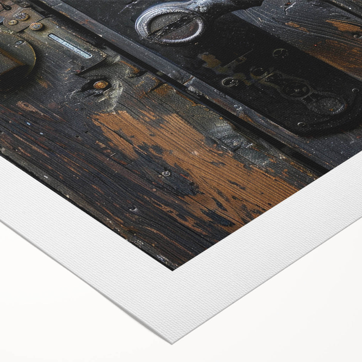 Art deco poster featuring geometric patterns and metallic colors on rolled canvas, suitable for dining room walls.