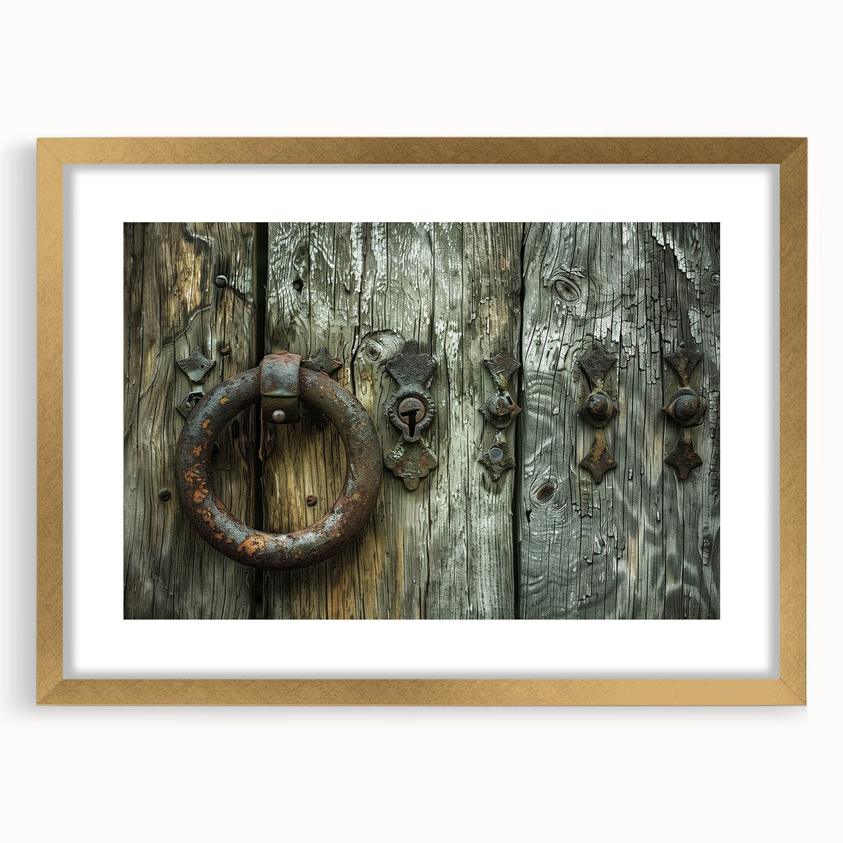 Textured abstract art print in gold and black tones on a framed canvas, suitable for bedroom decor.