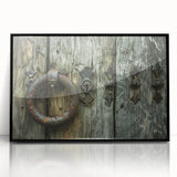 Large abstract wall art in black and white, framed in acrylic, suitable for modern living room decor.