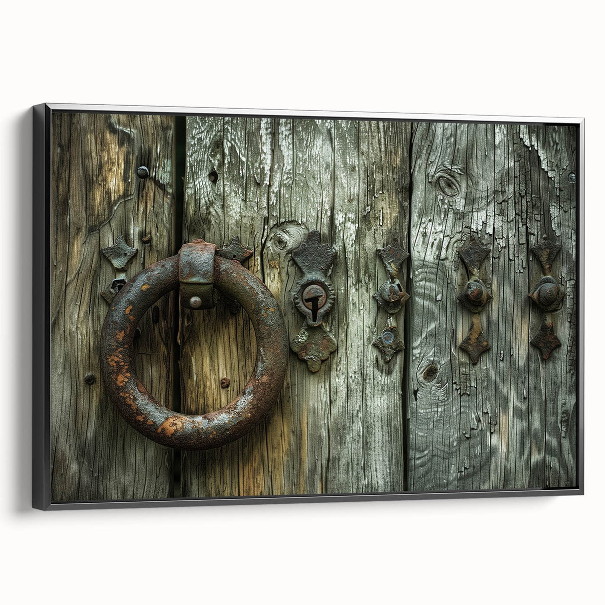 Black and white vintage poster art of a landscape on framed canvas, suitable for bedroom wall decor.