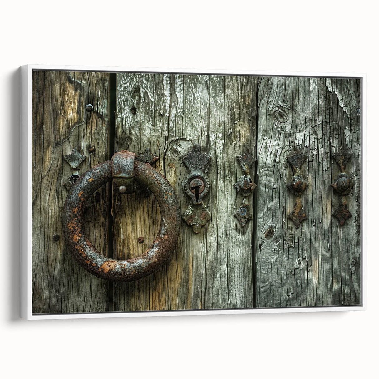 Framed canvas of a vintage poster featuring a black and white landscape, ideal for bedroom wall art.