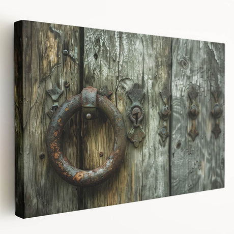 Large canvas print depicting an intricate architectural design in muted gray tones, suitable for kitchen wall art.