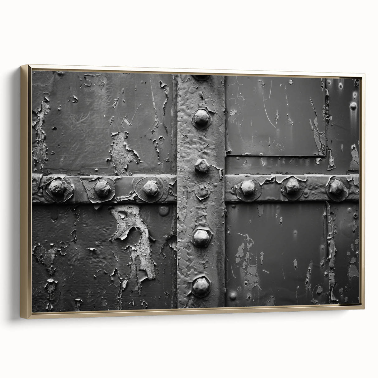 Landscape art painting of a city skyline on a framed canvas, featuring colorful art with black and gold tones.