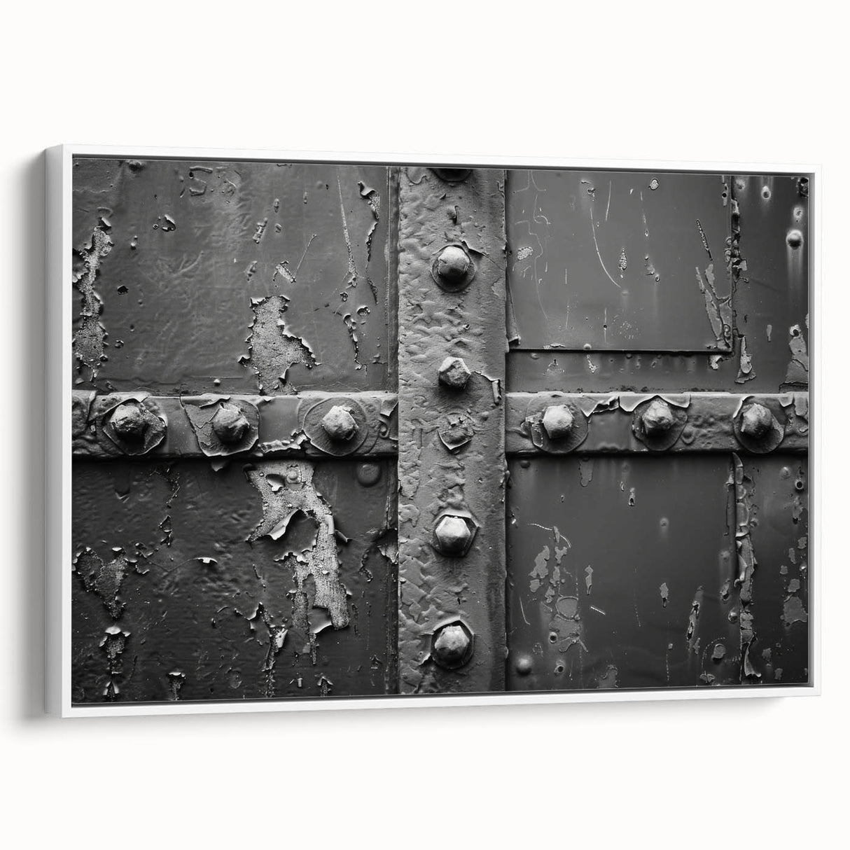 Framed canvas featuring a black and white vintage landscape painting, ideal for bedroom wall decor.