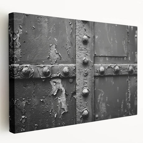 Large art depicting architectural hardware designs on stretched canvas, in monochrome, ideal for kitchen wall art.