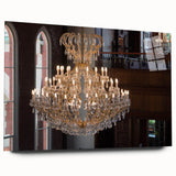 Large abstract wall art in blue and gray tones on acrylic glass, ideal for bedroom or dining room decor.