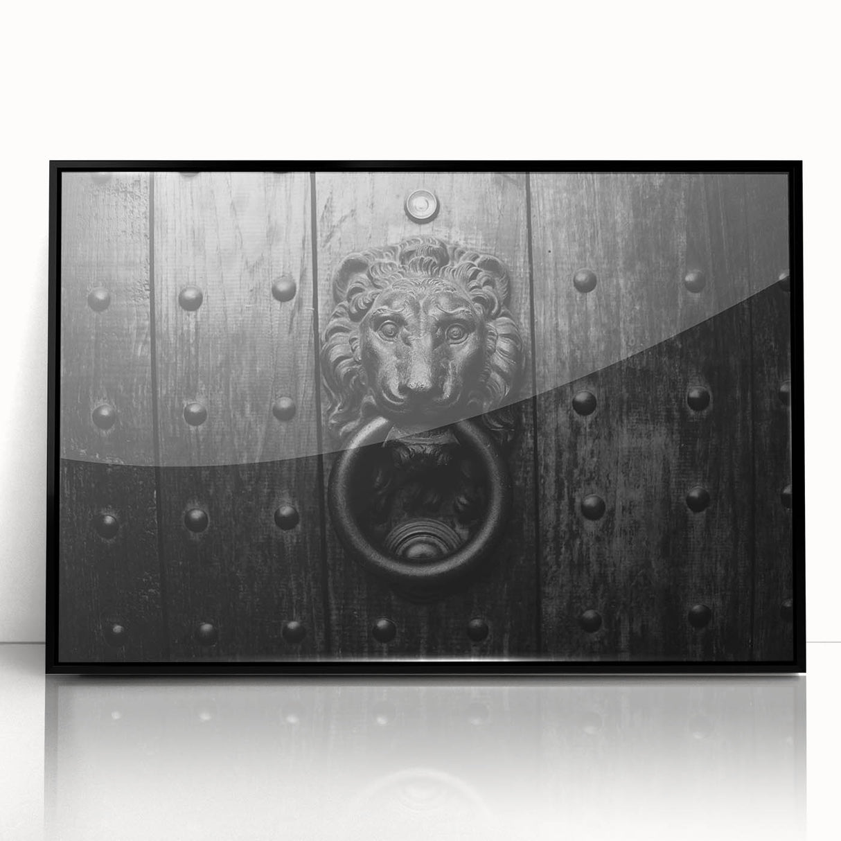 Large abstract wall art featuring geometric shapes in black and white, framed in acrylic, ideal for modern art wall decor.