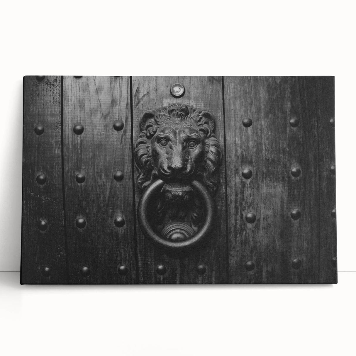 Black and white architectural sketch on large stretched canvas, ideal for kitchen wall art or bedroom decor.
