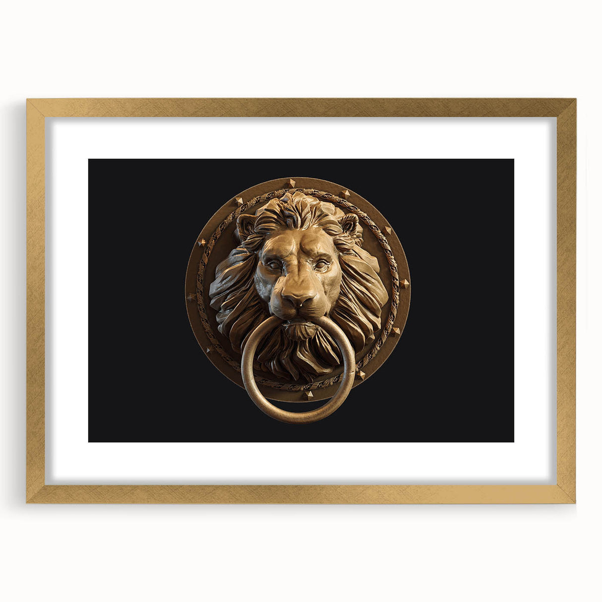 Textured abstract art print in gold and white tones on a framed canvas, ideal for bedroom wall decor.