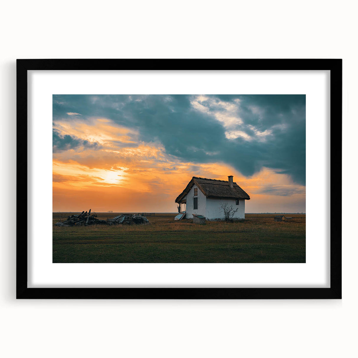 Extra large abstract art print featuring textured, colorful art in a black frame, ideal for living room decor.