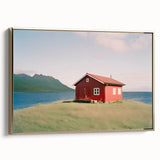 Framed canvas wall art featuring a vintage-style landscape painting in black tones, ideal for bedroom decor.