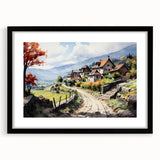 Extra large abstract art print featuring textured, colorful art with vibrant hues on a black framed canvas.