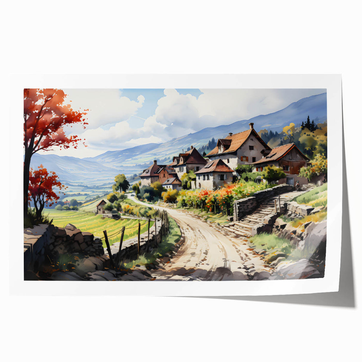 Extra large rolled print featuring a detailed floral design in soft pastel shades, ideal for dining room wall art.