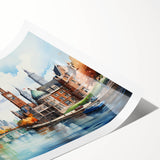 Extra large wall art featuring line art flowers in black on a white background, rolled print format.