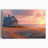 Black and white large art print of architectural houses on stretched canvas, ideal for kitchen or bedroom wall decor.