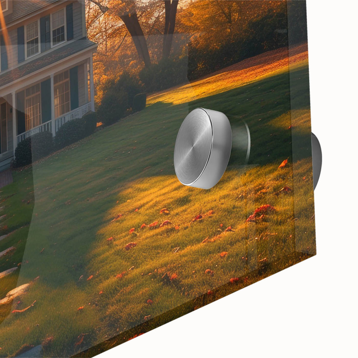 Large abstract wall art in mid-century modernist style with vibrant colors on acrylic glass, suitable for dining room decor.