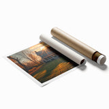 Extra large rolled print featuring a collection of architectural house designs in muted earth tones.