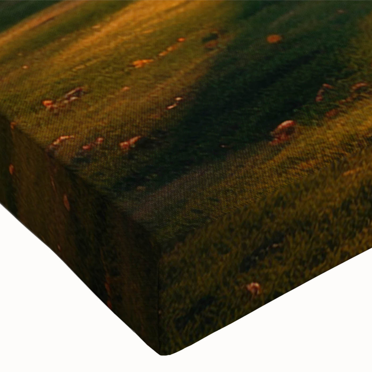 Large art on stretched canvas featuring a black and white landscape painting of houses, ideal for bedroom wall decor.